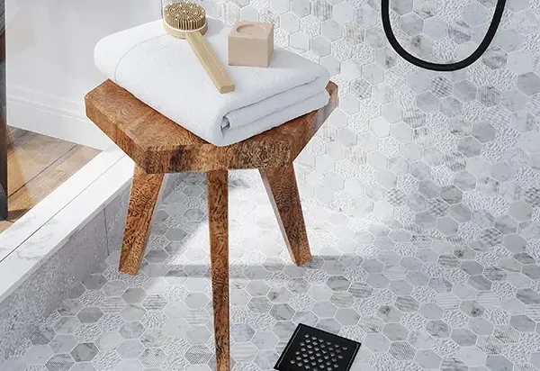 Textured_Carrara_Honeycomb_Hexagon_Marble_Mosaic_Tile_shower_wall_floor